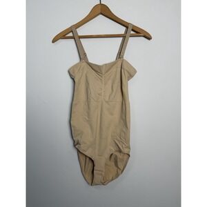 Women's Compression Wear Size XL Nude Shapewear Body Suit Adjustable Straps Open